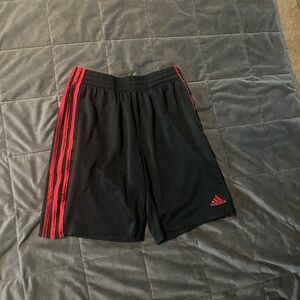 Adidas Black and Red Athletic Shorts